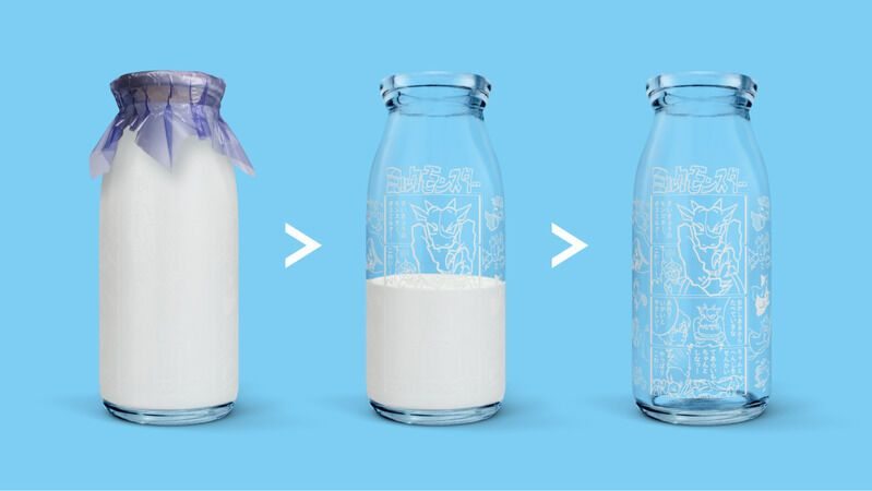 Seki Milk создала искусный дизайн бутылок для молока
