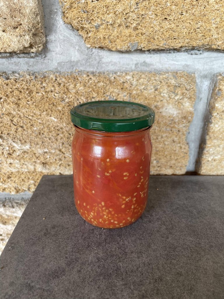 Резаные помидоры в собственном соку без соли и уксуса (заготовка для зимнего салата и пиццы)