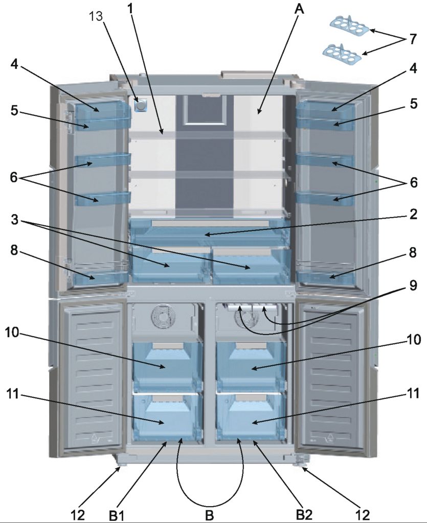 Холодильник с морозильной камерой Jacky's JR FI526V со встроенным вакууматором