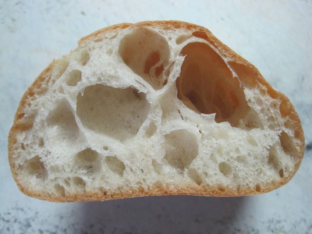 Чиабатта без замеса (проба в хлебопечи Marta-1784)