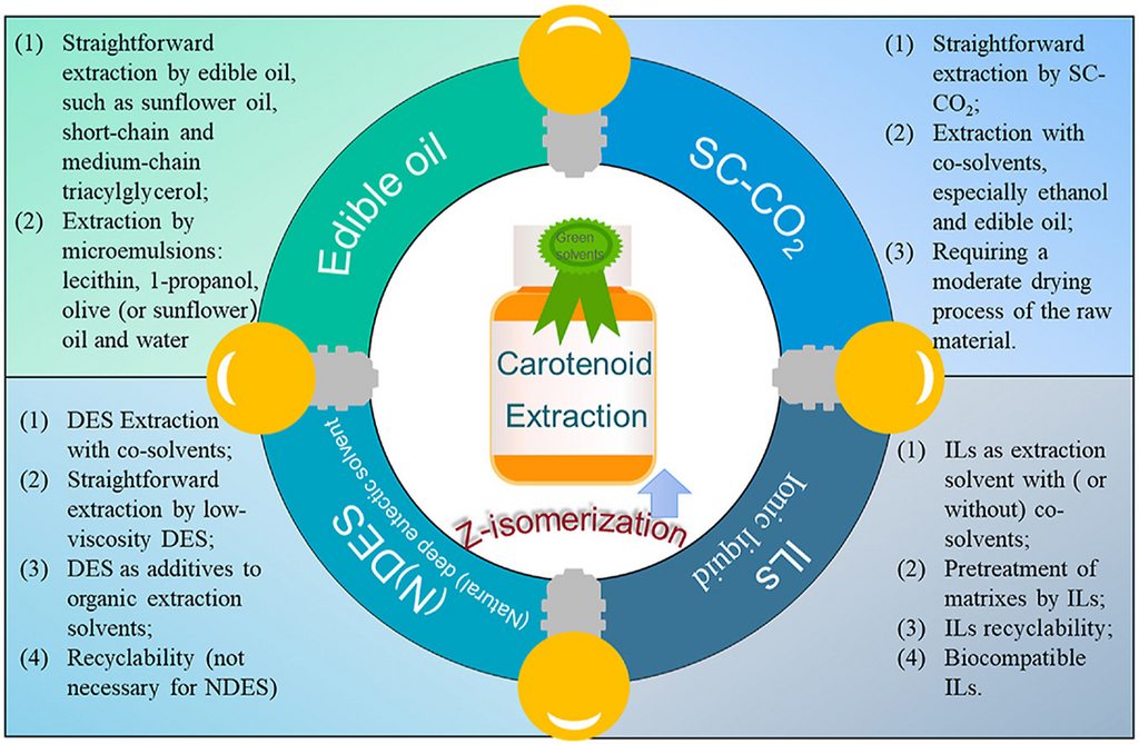 Обзор экстракции каротиноидов с использованием зеленых растворителей с помощью Z-изомеризации